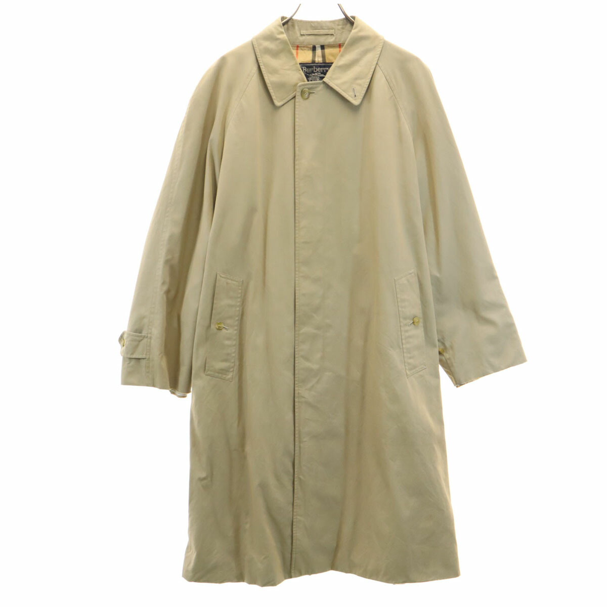 訳あり 90s バーバリーズ ステンカラーコート バッグプリーツ ベージュ 9号 nag-14667_001.jpg