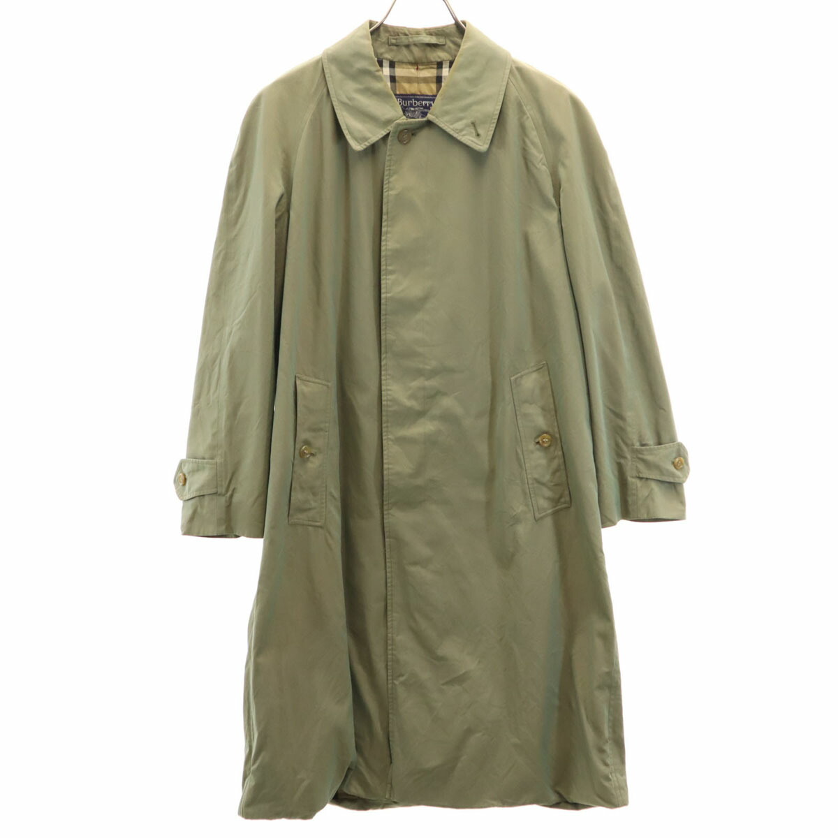 古着 Burberrys バーバリーズ 80s 90s 英国製 オールド ステンカラーコート オリーブ メンズ 【中古】|古着、USED専門百貨店BIG2nd