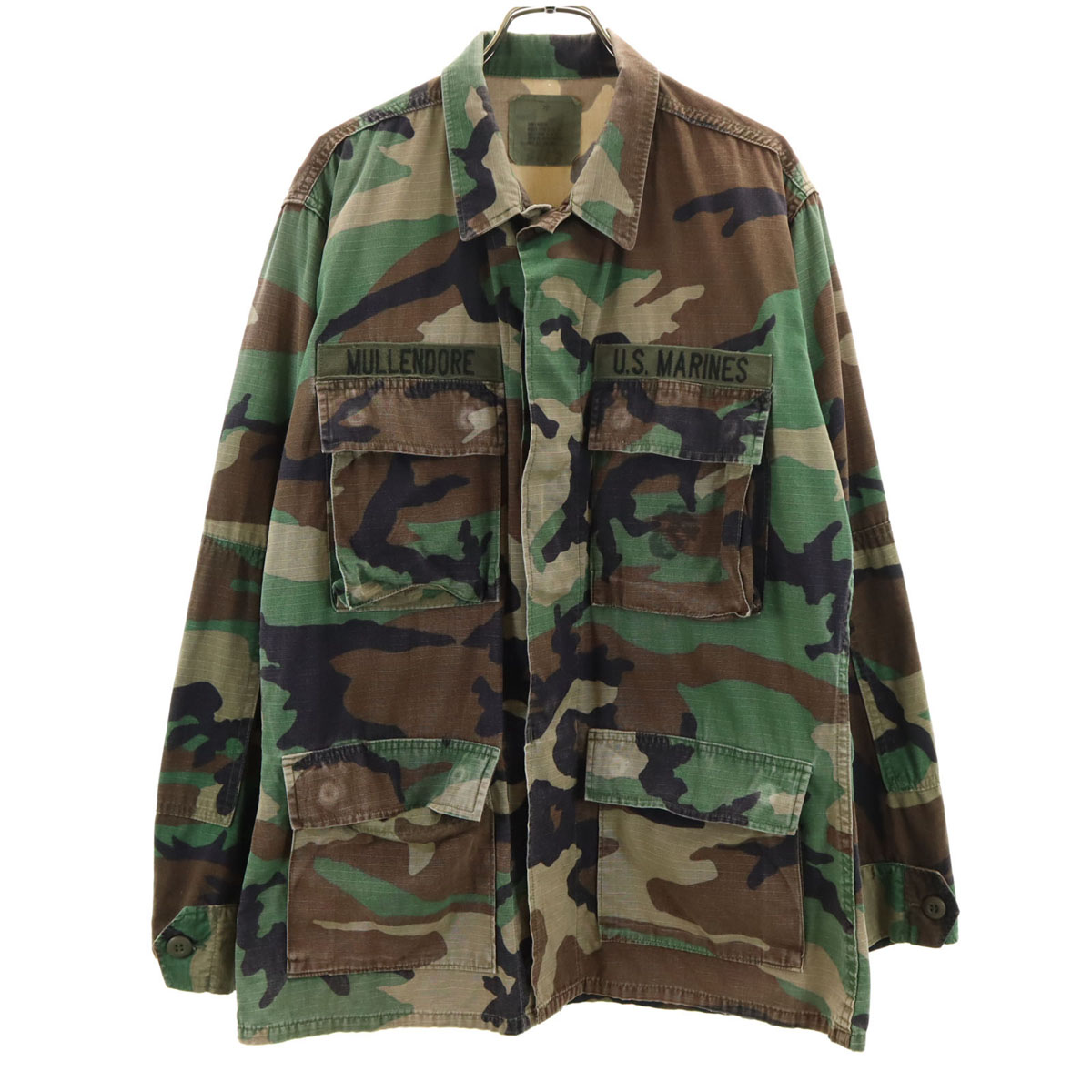 [米軍実物] 70s ウッドランドカモ ミリタリージャケット ファティーグ 古着 米軍実物] 70s ウッドランドカモ ミリタリージャケット