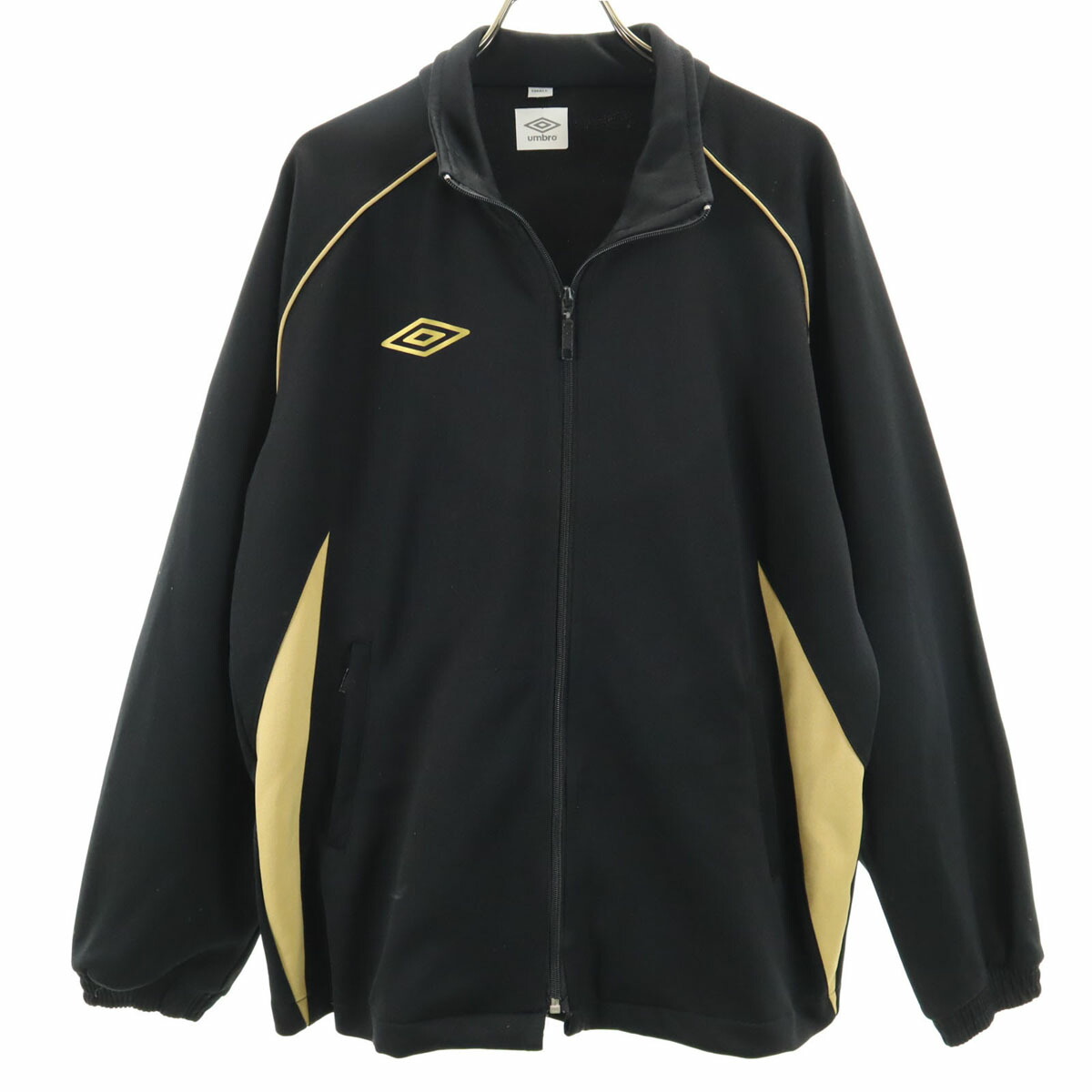 90年代UMBRO古着ベルベットトラックジャケットテープロゴカーキ/ W3 激レア】90s UMBRO トラックジャケット カーキ