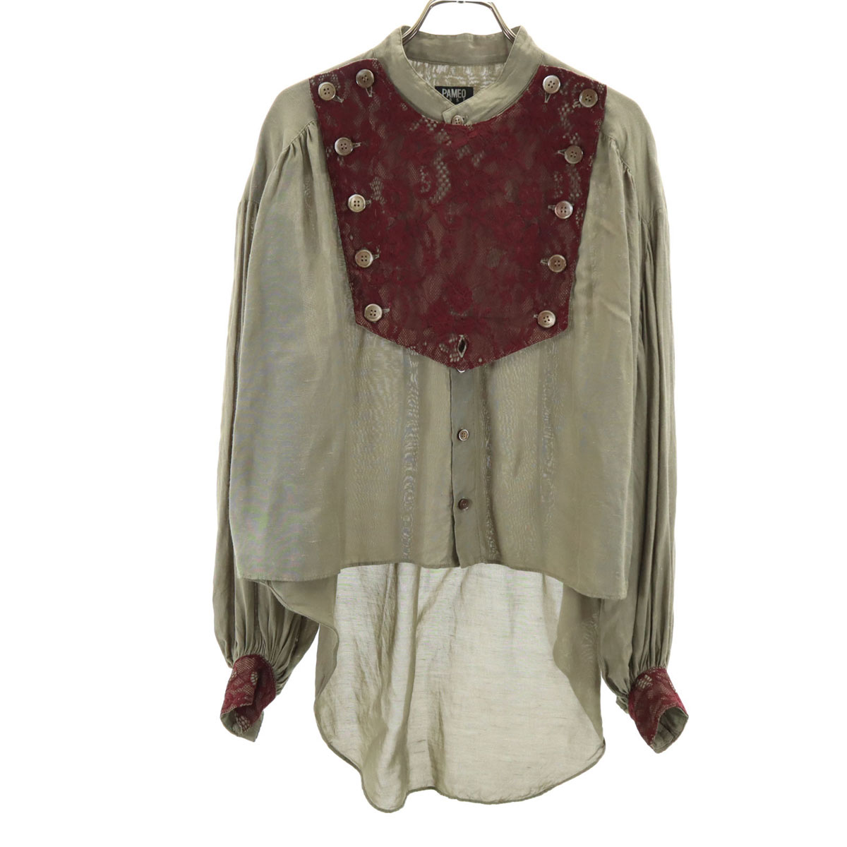 PAMEO POSE - パメオポーズ　Macau Lace Top トップス チャイナ　黒 PAMEO POSE - パメオポーズ Macau Lace Top トップス チャイナ