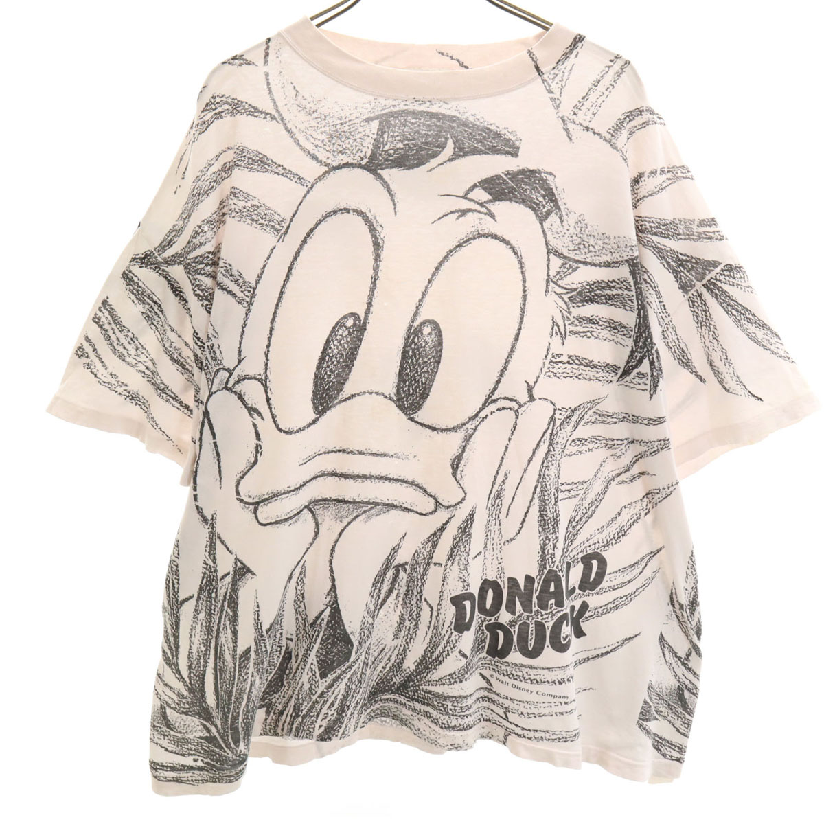 古着 Mickey Family パディ身寄り 90s 年寄りの ドナルドダック 半袖 プルオーバー 白いこと メンズ 【中古】 【PD】