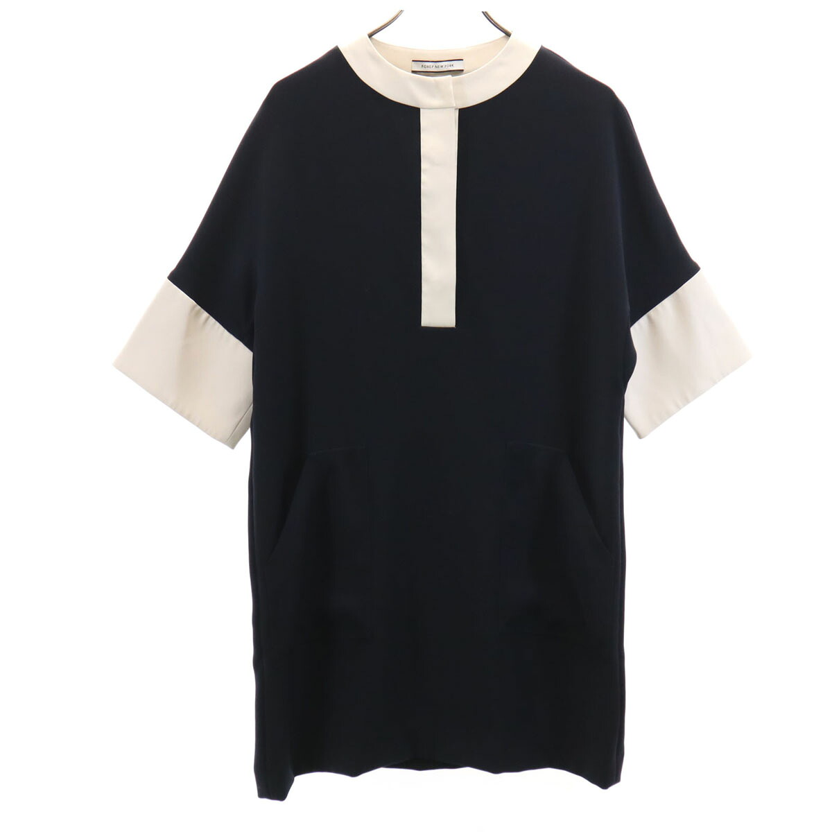 古着 FOXEY NEW YORK フォクシーニューヨーク 日本製 5分袖 ワンピース 38 ネイビー レディース 【中古】|古着、USED専門百貨店BIG2nd