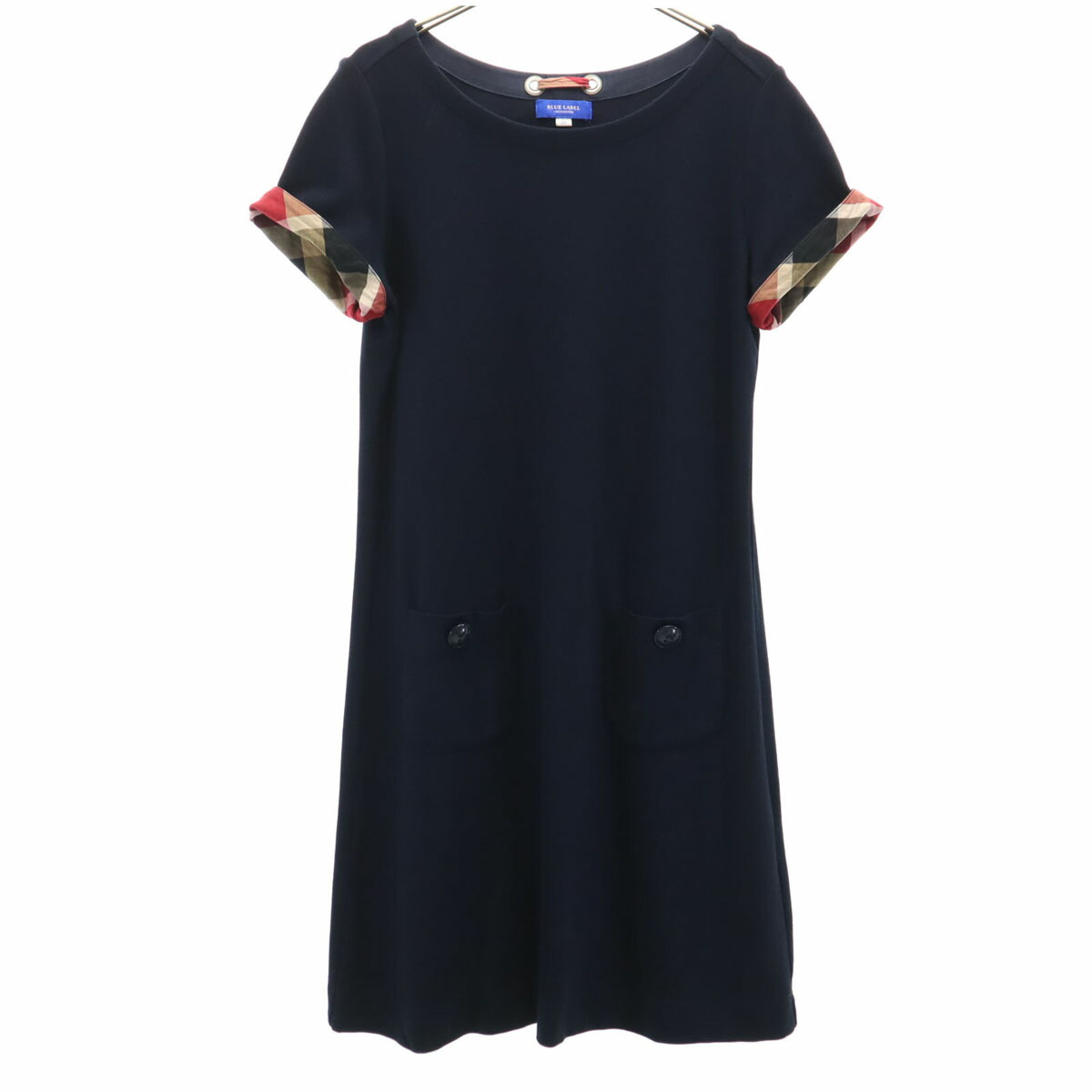 美品　ブルーレーベルクレストブリッジ　半袖ワンピース　36 バーバリー 美品 ブルーレーベルクレストブリッジ 半袖ワンピース 36