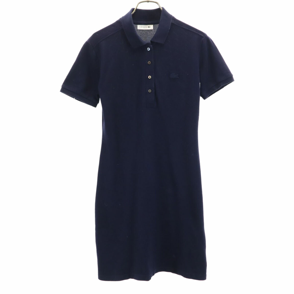 【美品】ラコステ モスグリーン ポロシャツワンピース ロング丈 半袖 36 Lacoste グリーン 半袖ロングワンピース ポロシャツ - メルカリ