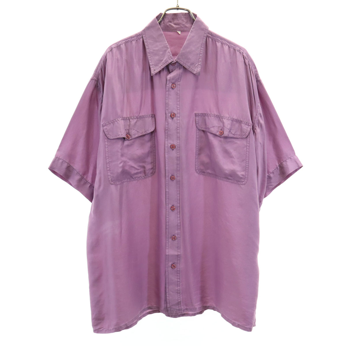 楽天市場】美品 90s 100%SILK 半袖 シルク シャツ ベージュ系 XXL 開襟