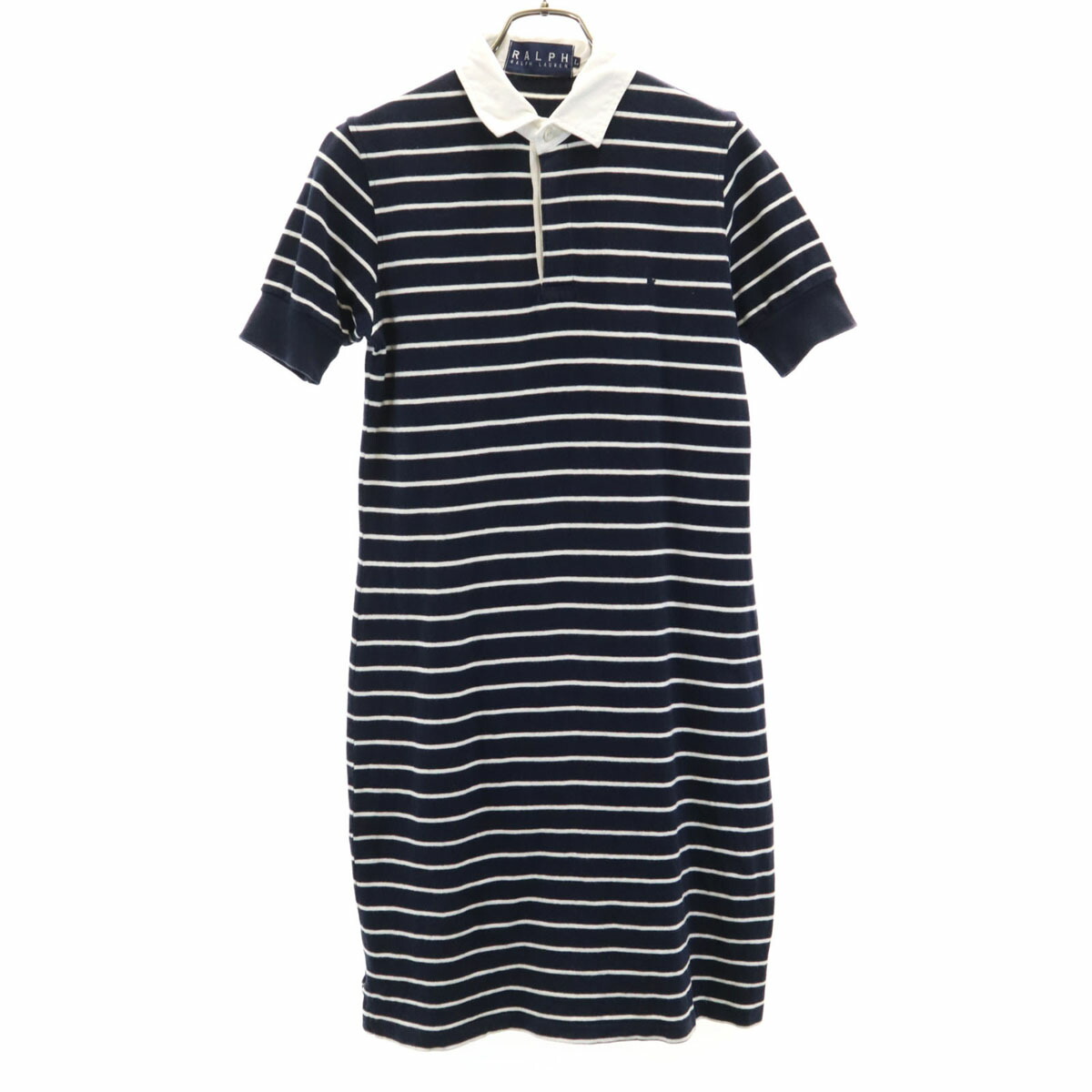 美品 ラルフローレン ポロシャツ 半袖 ワンピース MESH MINI 黒 L POLO RALPH LAUREN COTTON MESH POLO DRESS | ミニワンピース