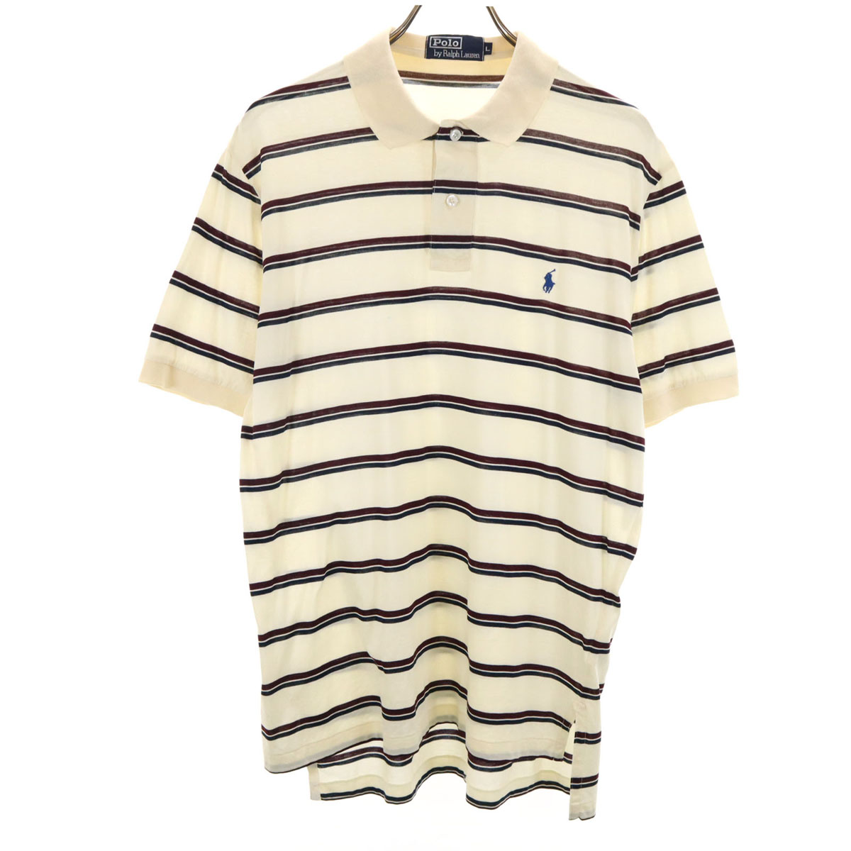 ポロバイラルフローレン　ビンテージダメージ加工　サイズ2ＸＬ　ベージュ　古着 ポロバイラルフローレン ビンテージダメージ加工 サイズ2XL
