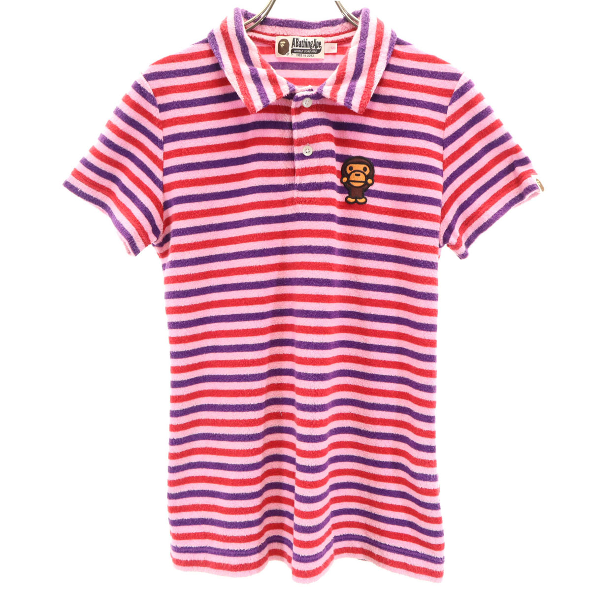 A BATHING APE 半袖柄ポロシャツ Sサイズ エイプ pc4451-06_1.jpg
