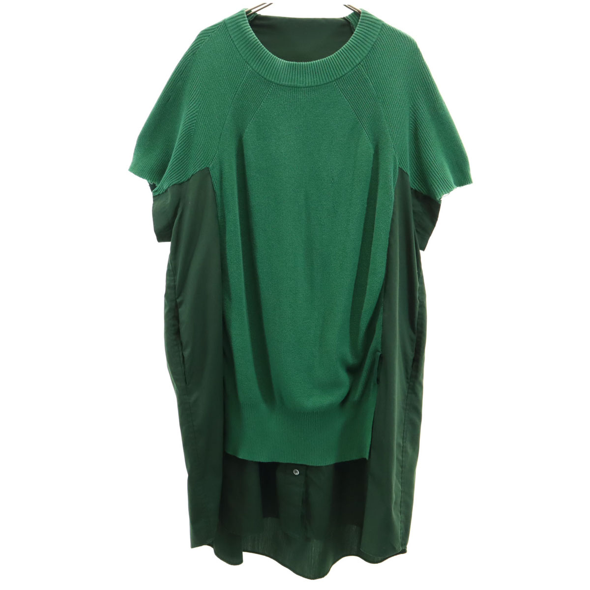 sacai サカイ サイズ38 裾レース ウール ニット ワンピース ◇国内発送◇*sacai* ウールニット×コットン ロングワンピース