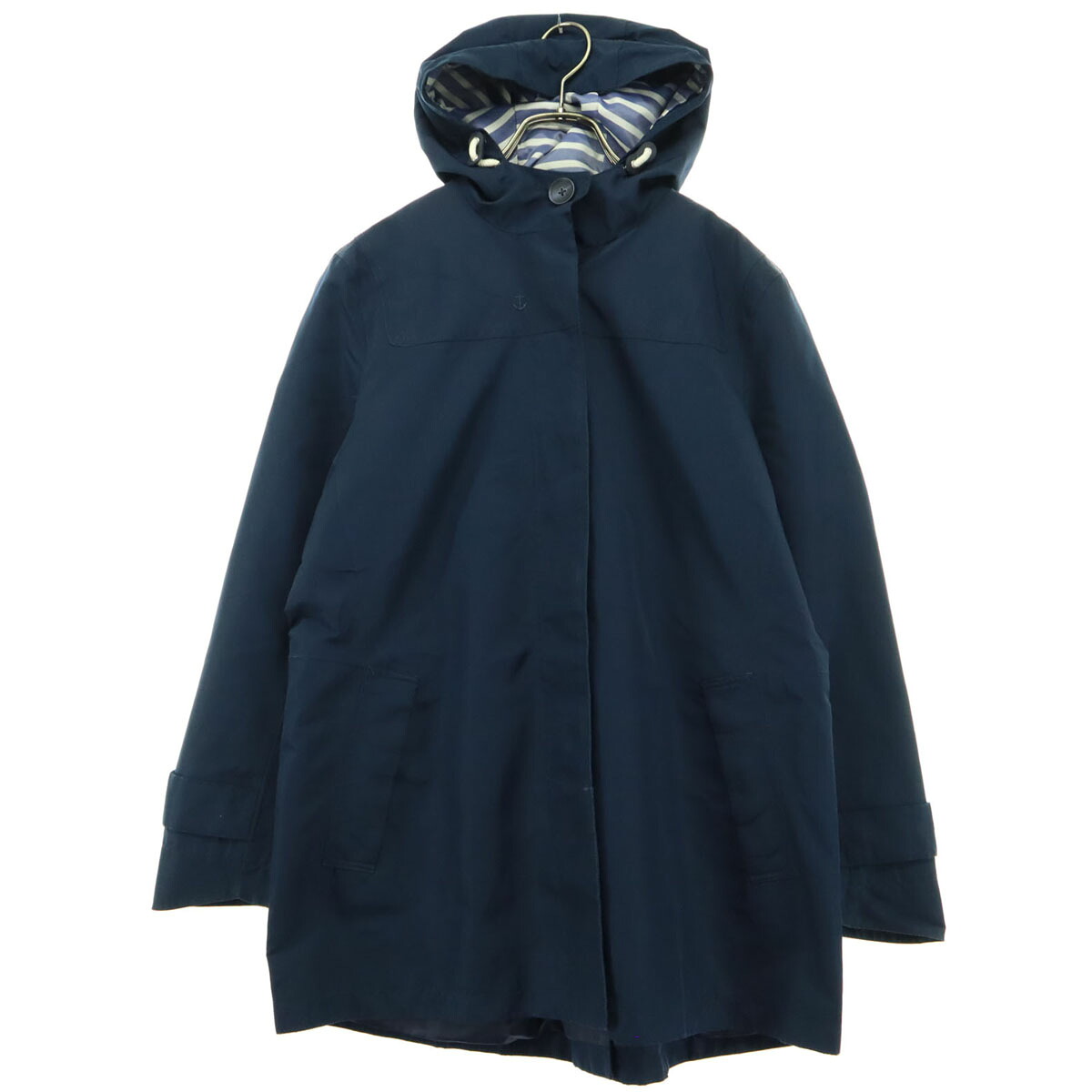 ランズエンド マウンテンパーカー フード付き ロング丈 中綿 はっ水加工 紺 M ランズエンド マウンテンの通販