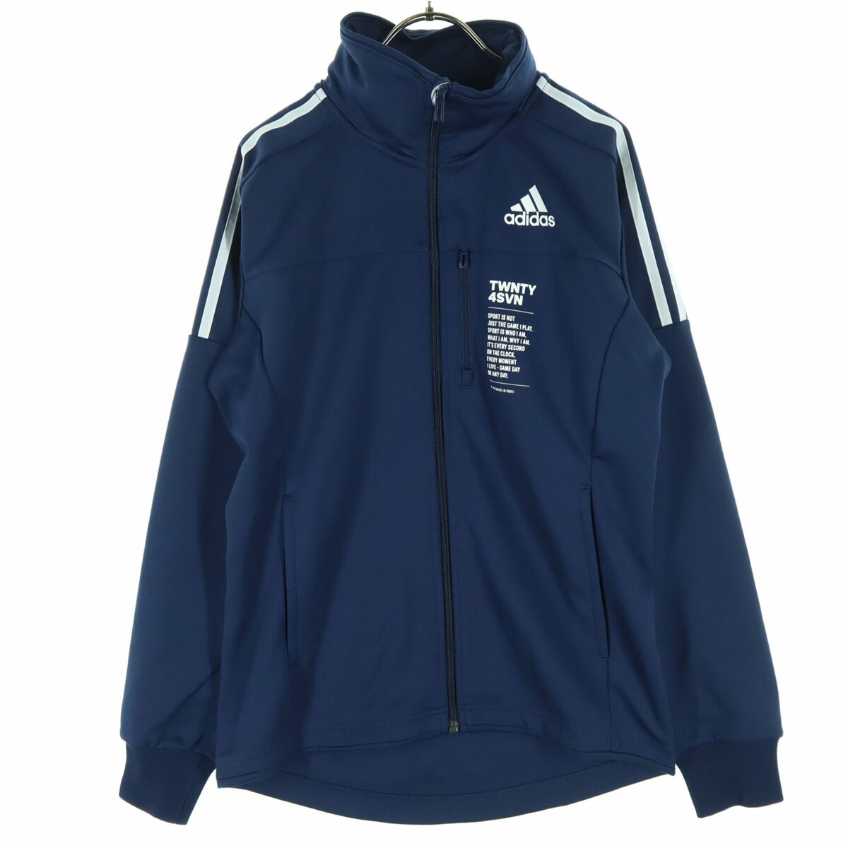 アディダス ジャージ 上 トラックジャケット ネイビー 3ライン L ハイネック adidas アディダス メンズ ジャージ スリーストライプス