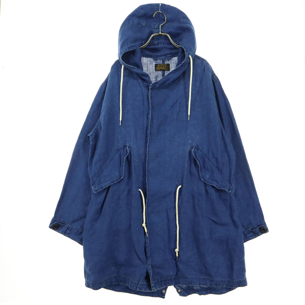 古着 varde77 バルデセブンティセブン 日本製 長袖 リネン モッズコート 2 ブルー インディゴ メンズ 【中古】|古着、USED専門百貨店BIG2nd