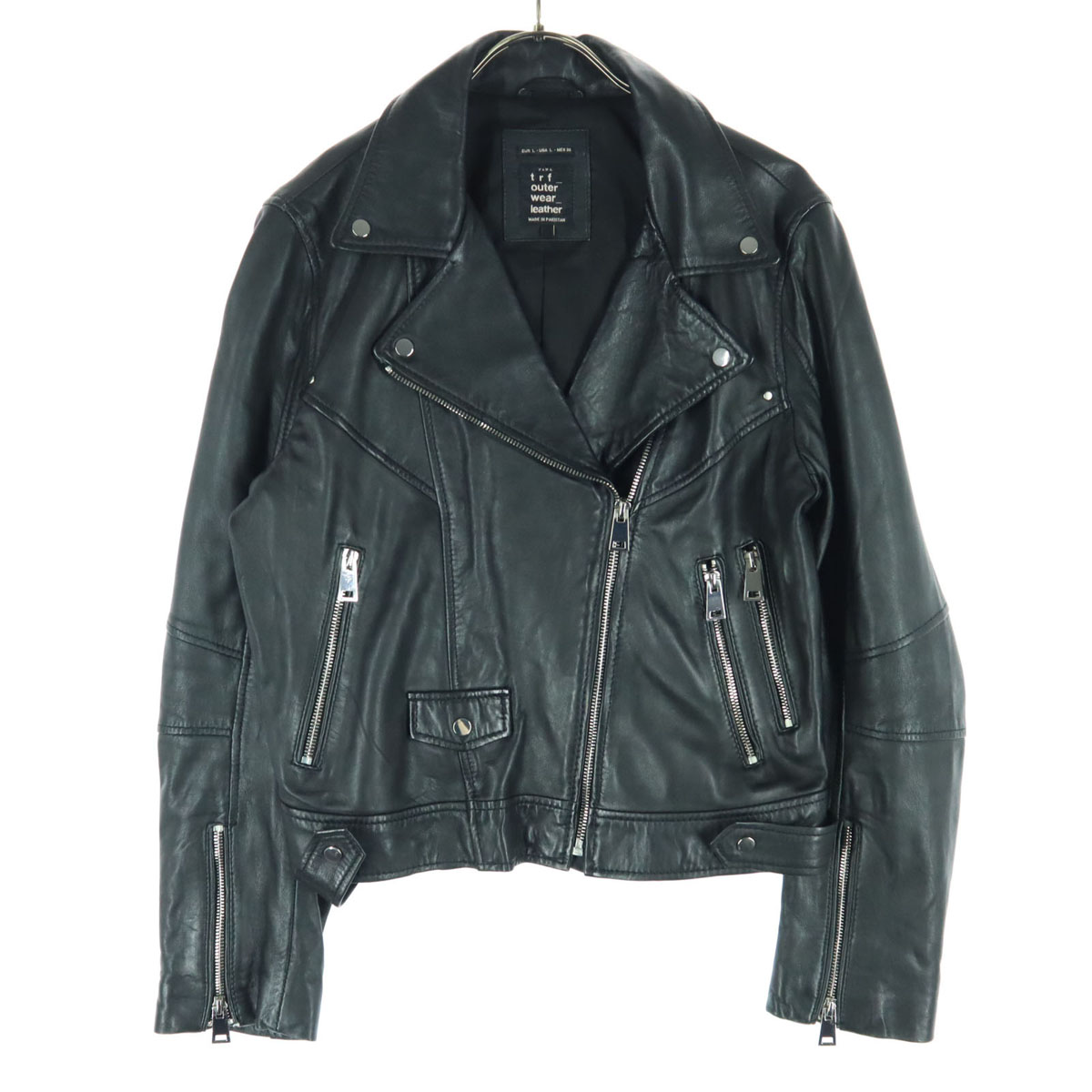 楽天市場】ZARA ザラ フェイクムートン ライダースジャケット M