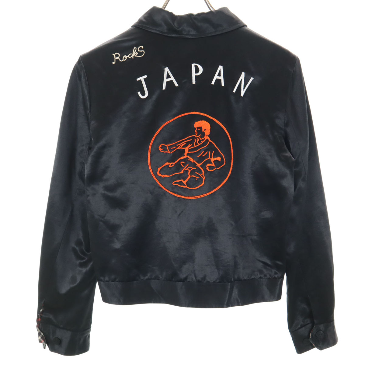 古着 OZONE ROCKS オゾンロックス 日本製 バック刺_ ジップジャケット ブラック系 レディース 【中古】｜古着、USED専門百貨店BIG2nd