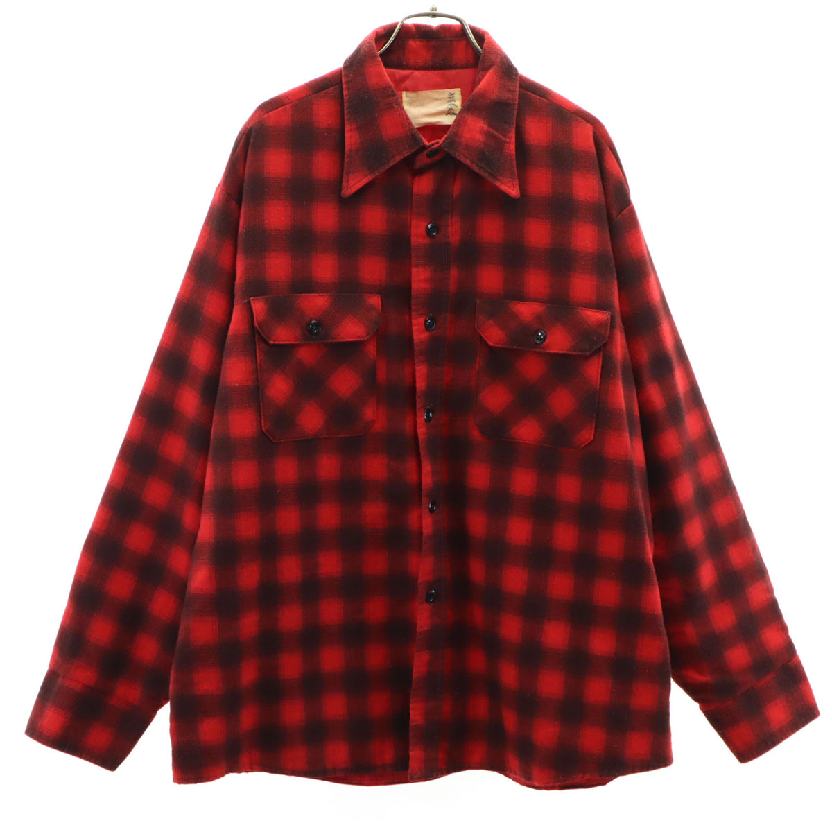 未使用 L 70s Sears USA 綿ポリ 長袖チェックシャツ コットンポリ 未使用 L 70s Sears USA 綿ポリ 長袖チェックシャツ コットンポリ