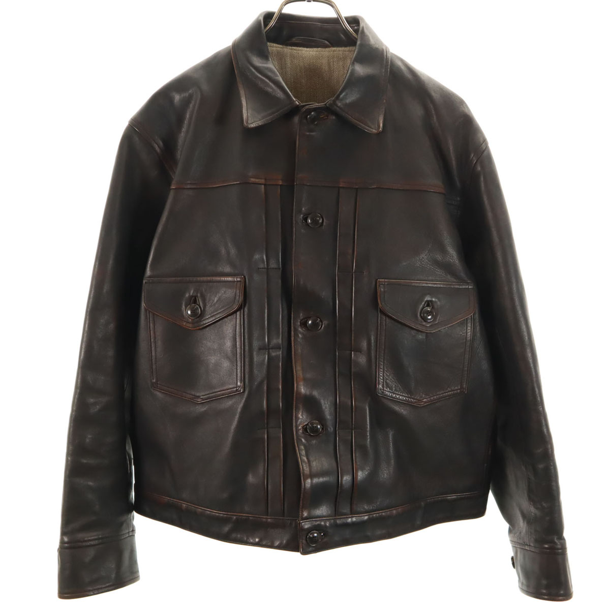 古着 OLD JOE オールドジョー 日本製 馬革 レザージャケット 38 ダークブラウン メンズ 【中古】｜古着、USED専門百貨店BIG2nd
