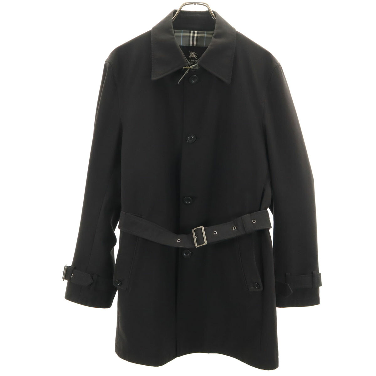 古着 BURBERRY BLACK LABEL バーバリーブラックレーベル ステンカラーコート L ブラック 三陽商会 メンズ 【中古】｜古着、USED専門百貨店BIG2nd 11,840円