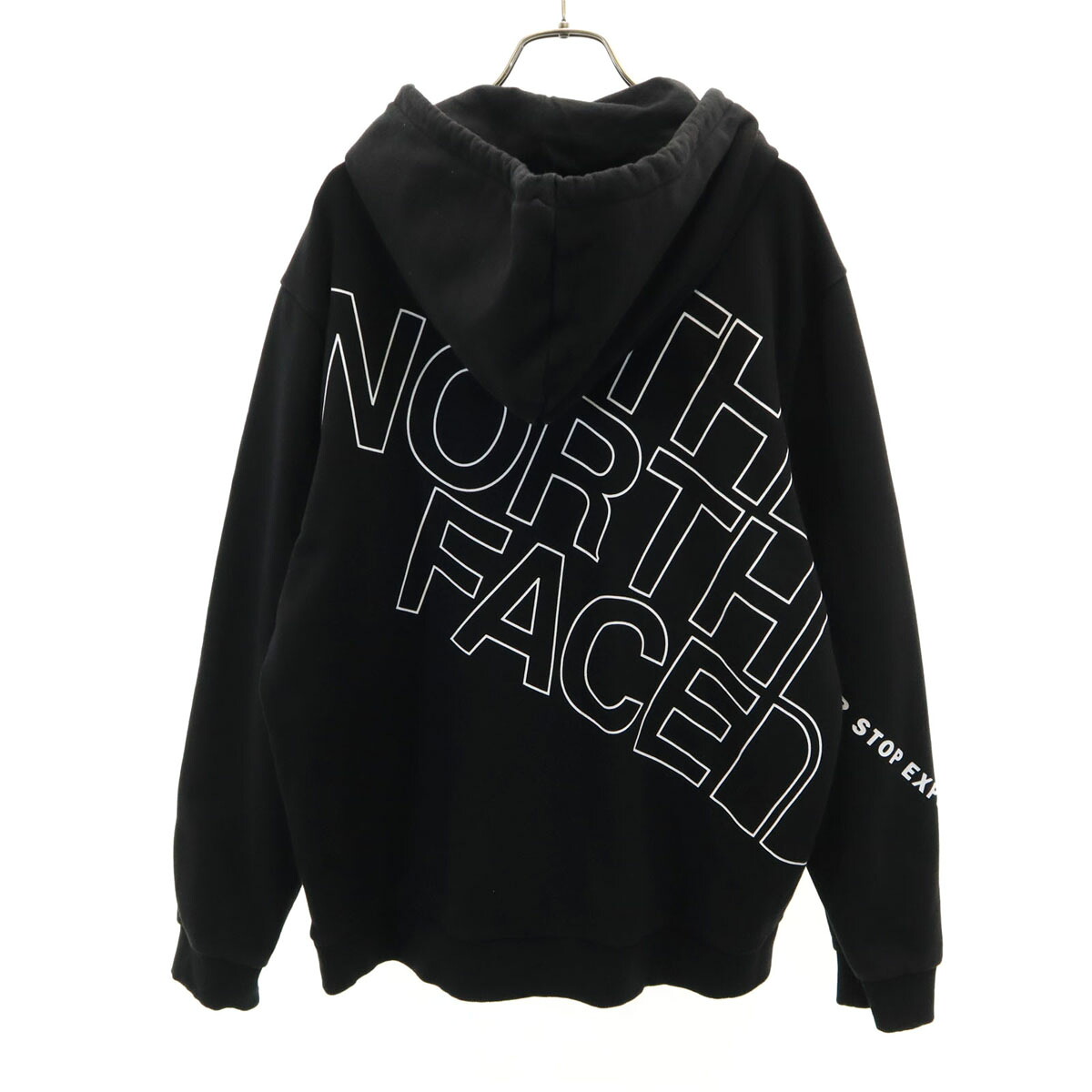 古着 THE NORTH FACE 北の方人間の顔 うしろ側ロゴタイプ 長袖 スウェットパーカー XL 黒いこと NM5PK02J アウトドア メンズ 【中古】
