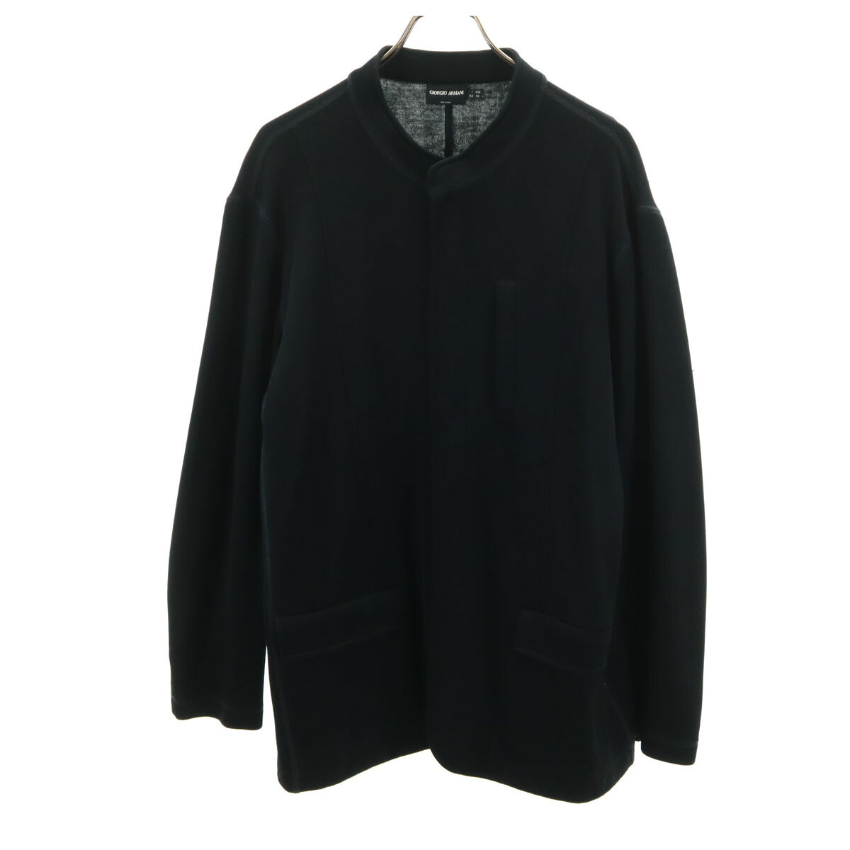 古着 GIORGIO ARMANI ジョルジオアルマーニ イタリア製 ジップジャケット 52 ブラック メンズ 【中古】|古着、USED専門百貨店BIG2nd