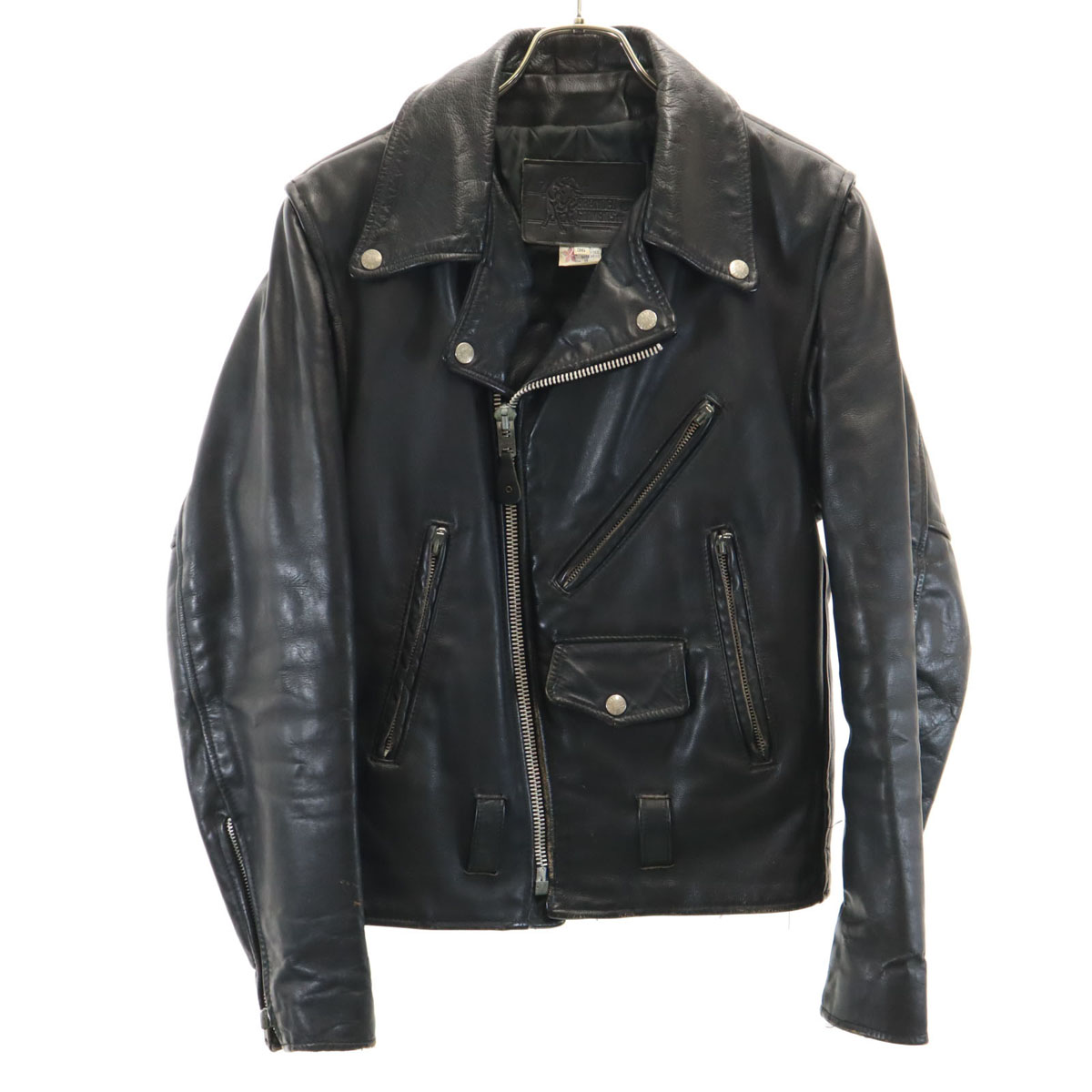 古着 BRANDED GARMENTS ブランデッドガーメンツ 80s USA製 ヴィンテージ 本革なめし革 ダブルライダースジャケット 36 黒いこと メンズ 【中古】