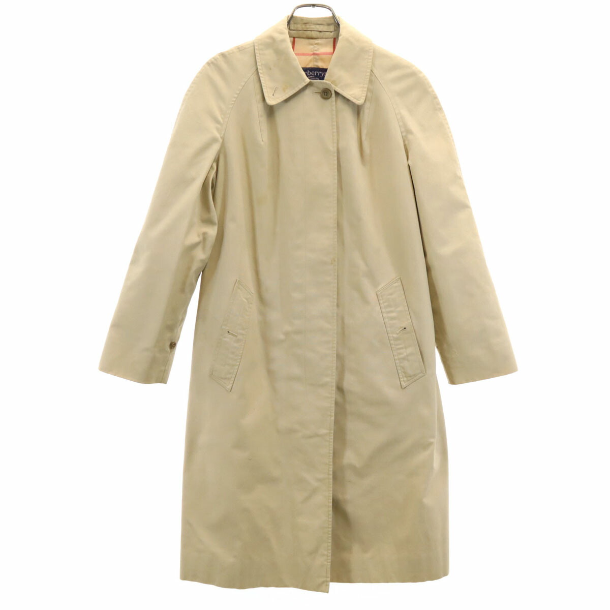 古着 Burberrys バーバリーズ 80s 90s 連合王国製 年寄りの ステンカラー厚地の外套 ベージュ レディース 【中古】