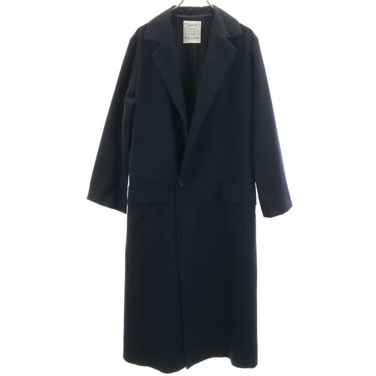 古着 Yohji Yamamoto COSTUME ヨウジヤマモト コスチューム 日本製 チェスターコート 1 ネイビー スプリング メンズ 【中古】｜古着、USED専門百貨店BIG2nd