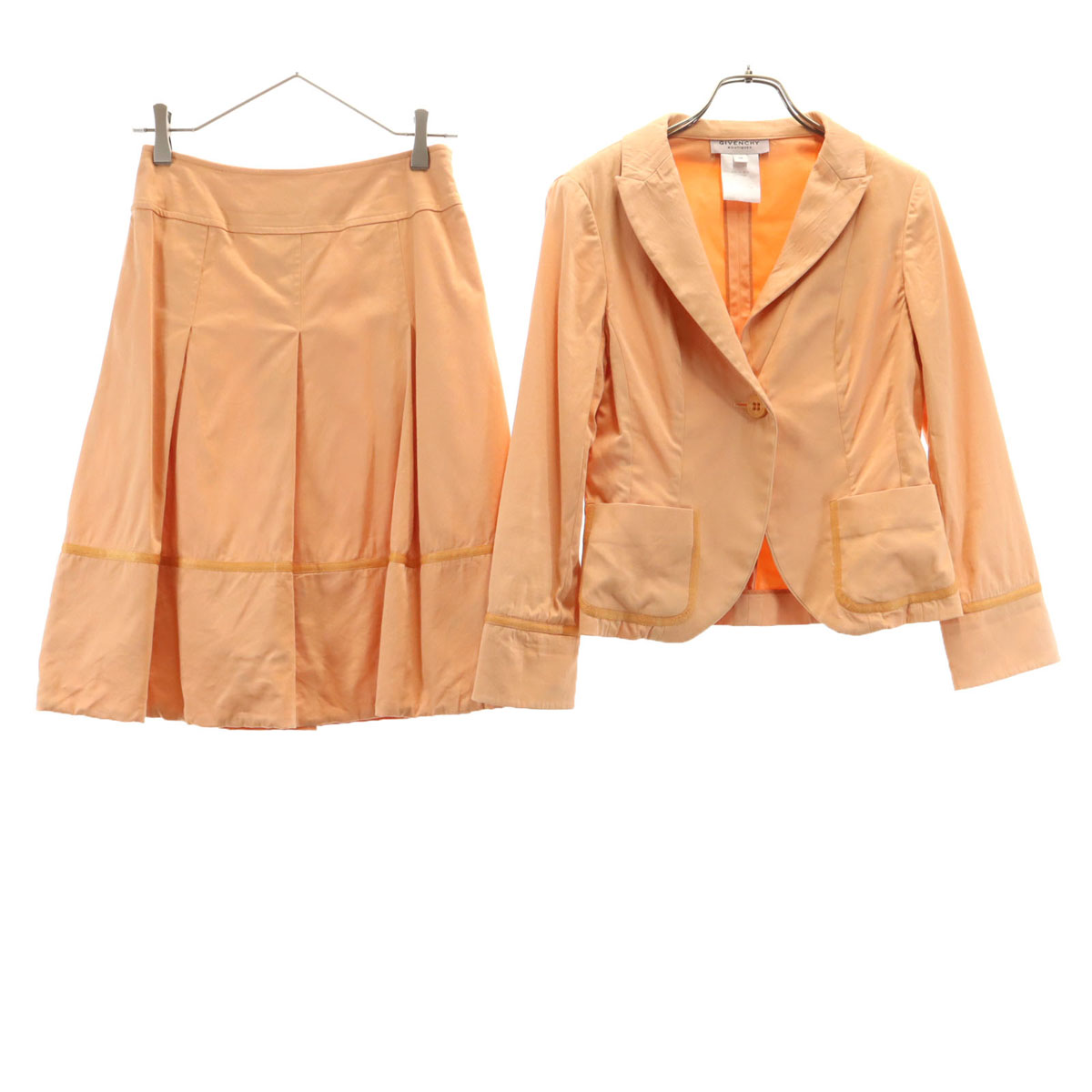 古着 GIVENCHY BOUTIQUES ジバンシィ ブティックス 90s 日本製 オールド カジュアル スカートスーツ 上下 セットアップ 36 オレンジ レディース 【中古】｜古着、USED専門百貨店BIG2nd