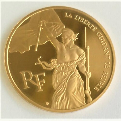 Peuple 金貨と銀貨 純金アクセの Space ルーブルシリーズ フランス金貨100フランコインです 民衆を導く自由の女神 コイン 金 リバティ 100フラン金貨 地金 リバティ Liberte Guidant La ジュエリー ルーブル 1993年 Le 金貨 フランス