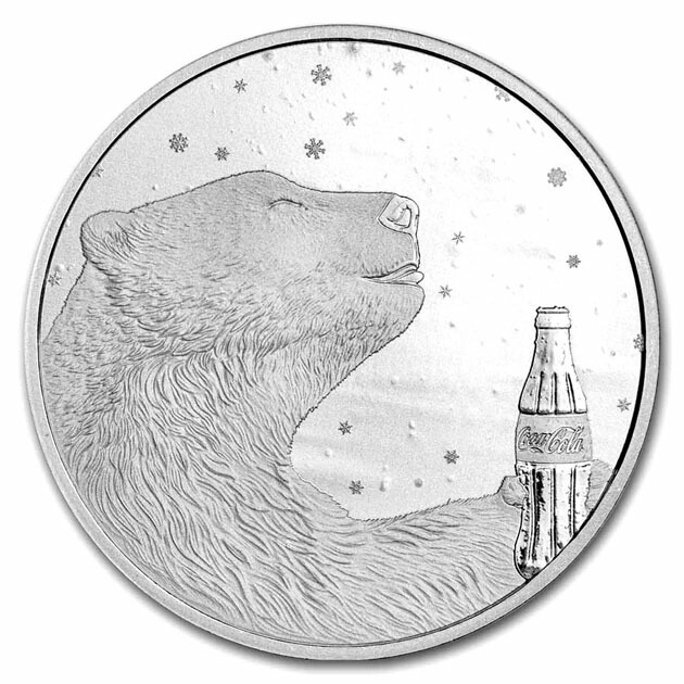 【純銀コイン】コカ・コーラ ホッキョクグマ 純銀コイン 1オンス クリアケース入り|金貨と銀貨&純金アクセの-SPACE-