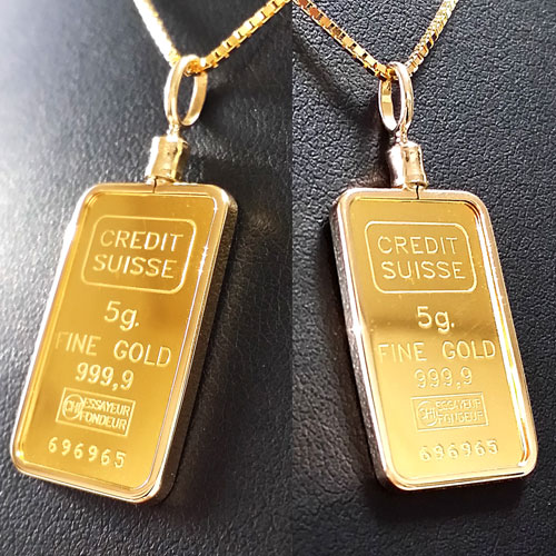 純金 ネックレス インゴット Gold 24金 ネックレス スイスクレジット リバティー ネックレス 5g ネックレス 18金 ねじ枠 自由の女神 送料無料 Gold Ingot Necklace 24k K24 Suisse Credit Liberty Jewelry 金貨と銀貨 純金アクセの Space 純金コインネックレス