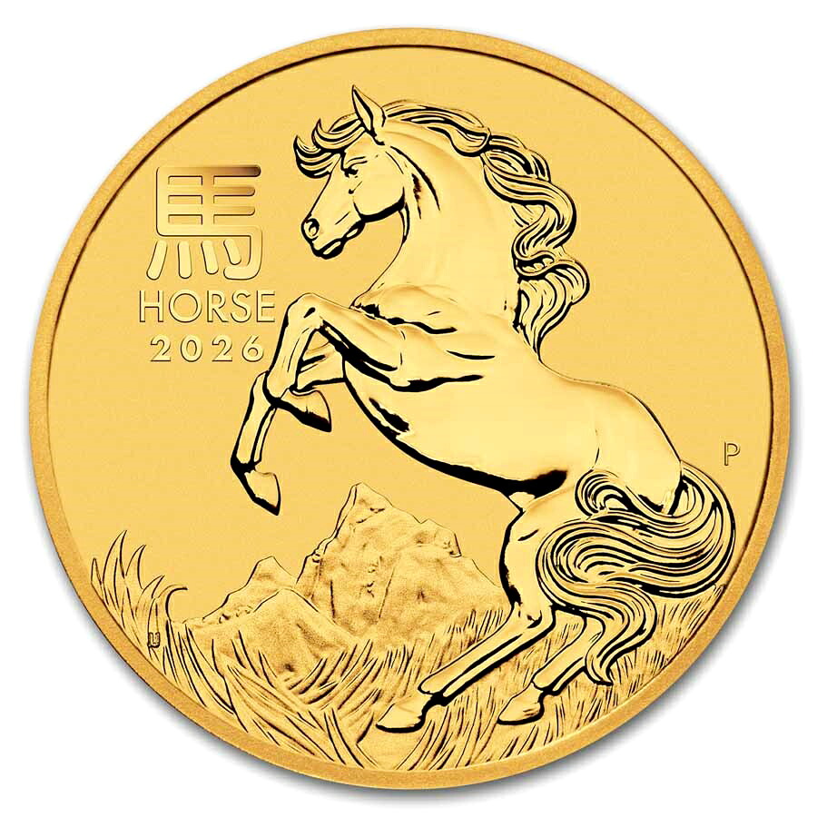干支ウマ金貨 1/4オンス 2026年製 クリアケース入り 純金 コイン オーストラリアパース造幣局発行 7.77g K24 (99.99%) 24金 K24 金貨 ゴールド 十二支 干支 ウマ 午 馬 ホース 令和8年 Gold Coin｜金貨と銀貨＆純金アクセの-SPACE-
