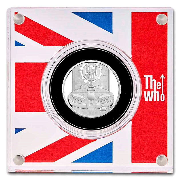 ザ・フー銀貨 1/2オンス 2021年製 専用ケース入り 純銀 コイン イギリス王立造幣局発行 15.5gの純銀 品位：99.9% 純銀 シルバー エリザベス女王 イギリス ロック ミュージック Silver Coin｜金貨と銀貨＆純金アクセの-SPACE-