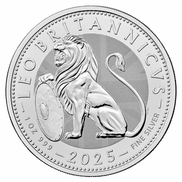 英国ライオン銀貨 1オンス 2025年製 クリアケース入り 純銀 コイン イギリス王立造幣局発行 31.1g 純銀 品位:99.9% シルバー 銀貨 ライオン ブリタニア チャールズ 国王 紋章 Silver|金貨と銀貨&純金アクセの-SPACE-