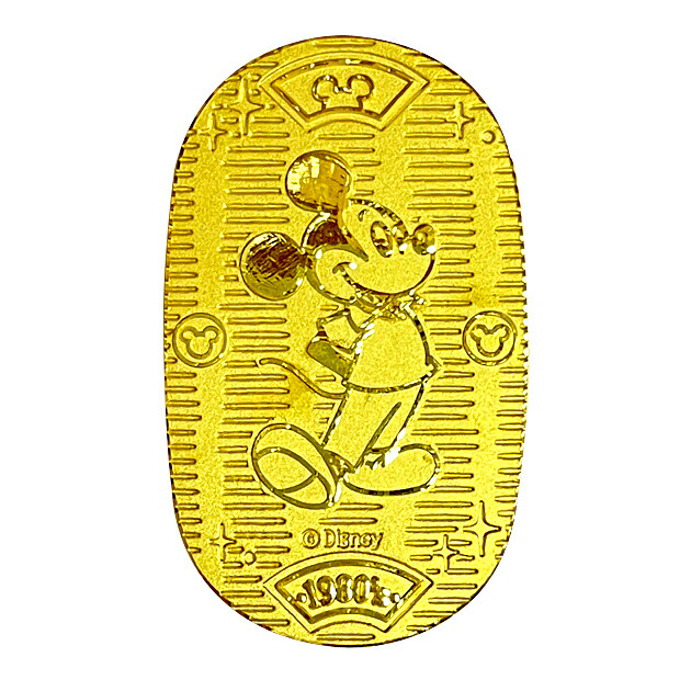 中古 ディズニー ミッキーマウス 純金小判 g 1980年絵柄 田中貴金属発行 gの純金 品位 99 99 K24 純金 24金 Disney Mickey Mouse ゴールド 日本製 安心の本物保証 保証書付き 巾着袋入り Sermus Es