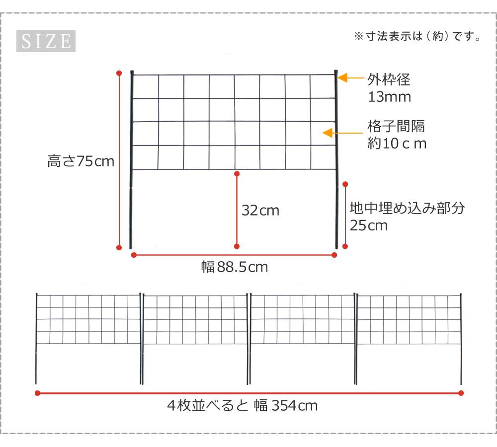 アイアンフェンス 高さ75 グラフ 4枚組 送料無料 フェンス アイアン ガーデンフェンス ガーデニング 枠 柵 仕切り 目隠し 境目 クラシカル アンティーク 格子 ベランダ つる 薔薇 バラ 朝顔 園芸 ラティス つるバラ 庭誘引 屋外 Sermus Es