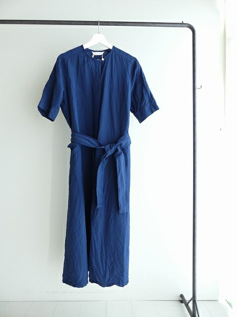 homspun(ホームスパン) コットンリネンシャンブレーノーカラー比翼  