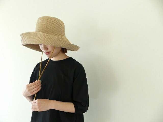cableami(有線テレビ意中の女) organic cotton BRAID CAPELINE WIDE BRIM with strap(L-011-26SS)
