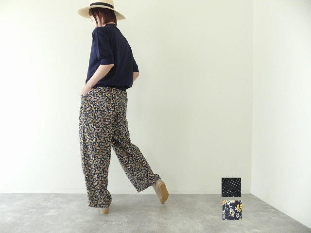 TRAVAIL MANUEL(トラバイユマニュアル) ビスコースプリントサッシュワイドパンツ(TM5043)