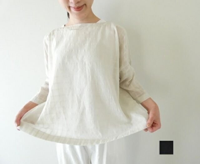 evam eva(エヴァムエヴァ) shadow check pullover(E251T203)