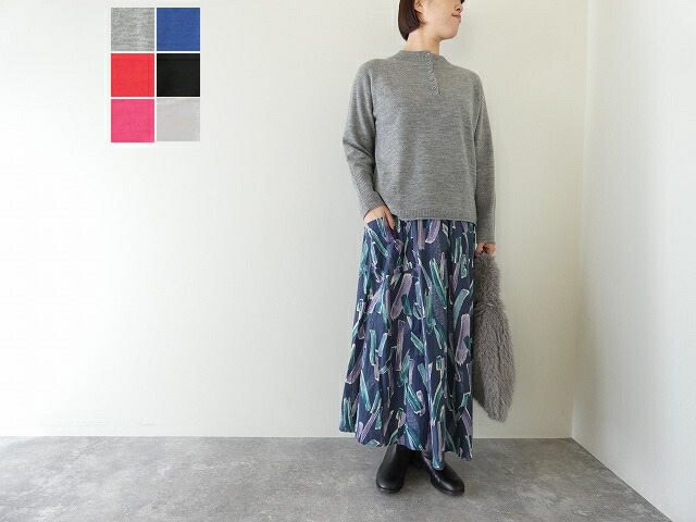 【SALE】【SALE】mao made(マオメイド) メリノウール 2WAYくるみボタンプルオーバー(551109)