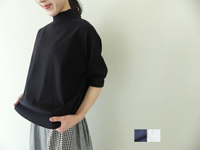 LinenYa(リネンヤ) モックネック5分袖ニット(AS602)|SPACE MOO Web