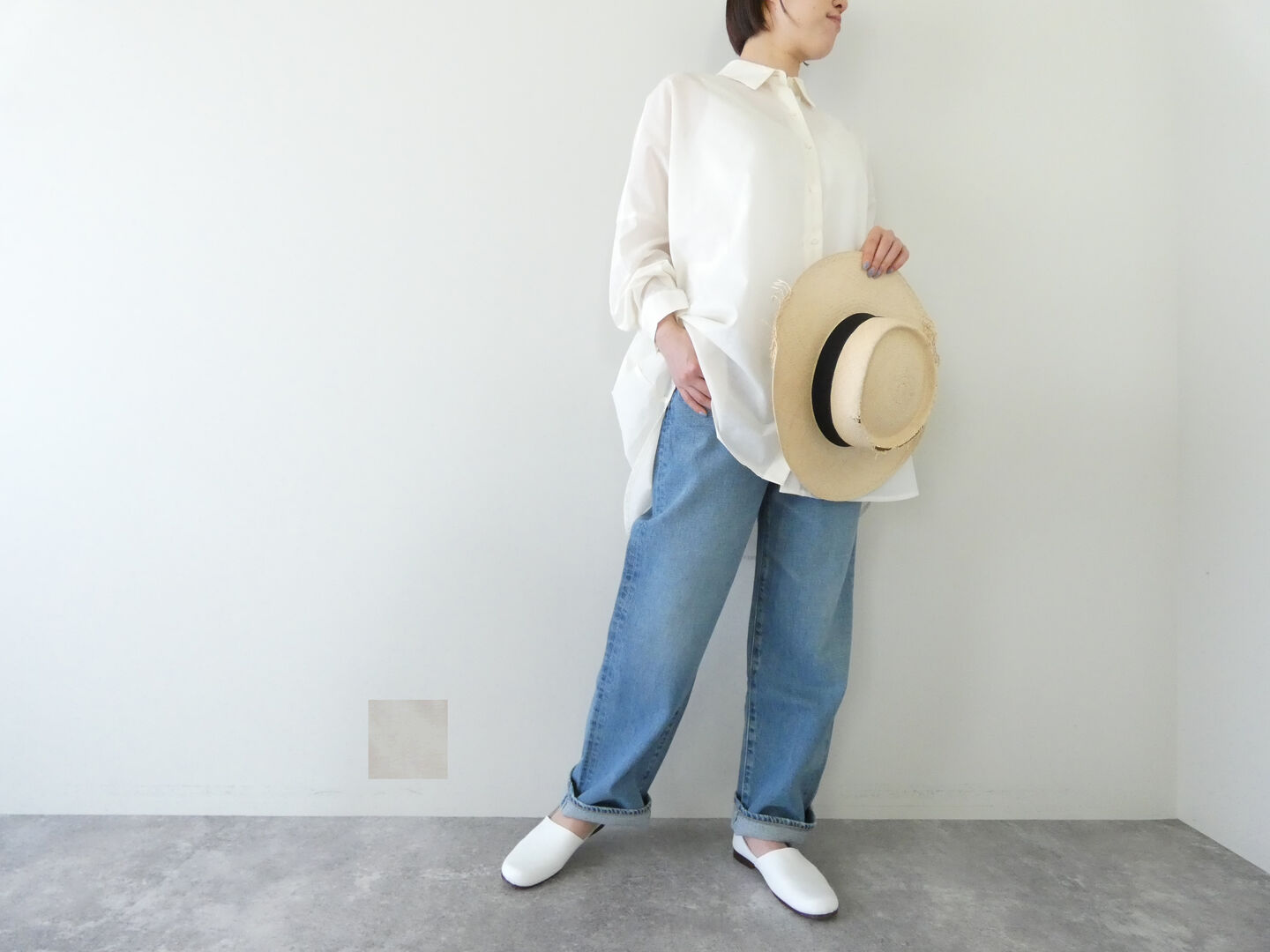 【SALE】【SALE】mizuiro ind(ミズイロインド) ポリエステルコットンシアーワイドシャツ(1-230162)｜ＳＰＡＣＥ　ＭＯＯ Web 9,357円