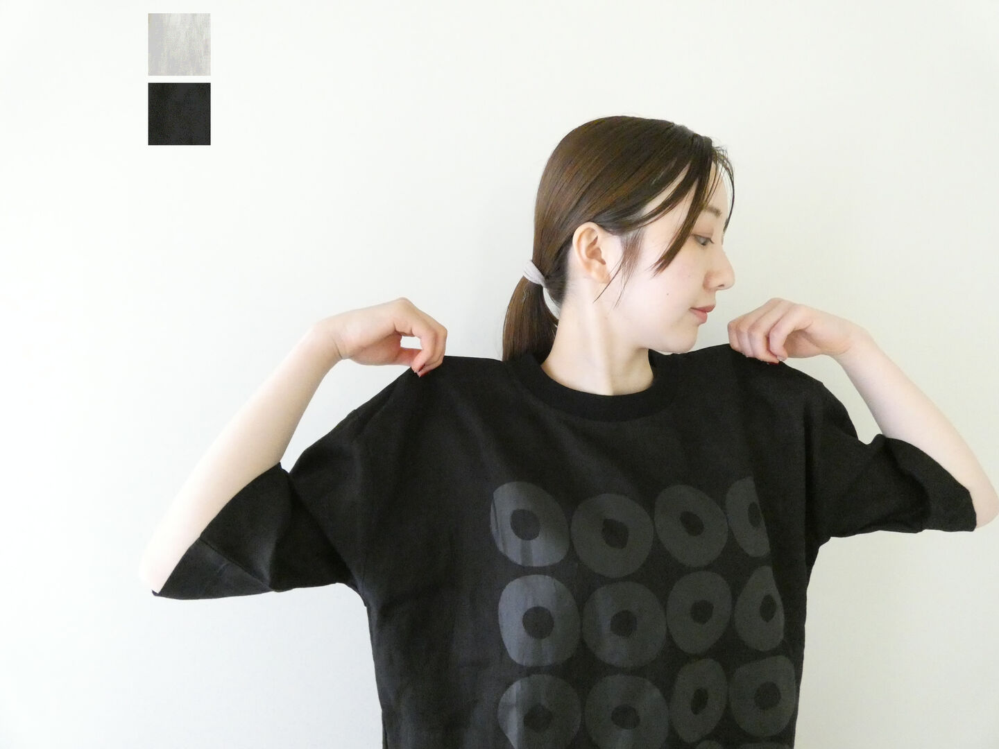 mao made(マオメイド) ドーナツ布切れTee(621320) (10)キナリ-(99)ブラック