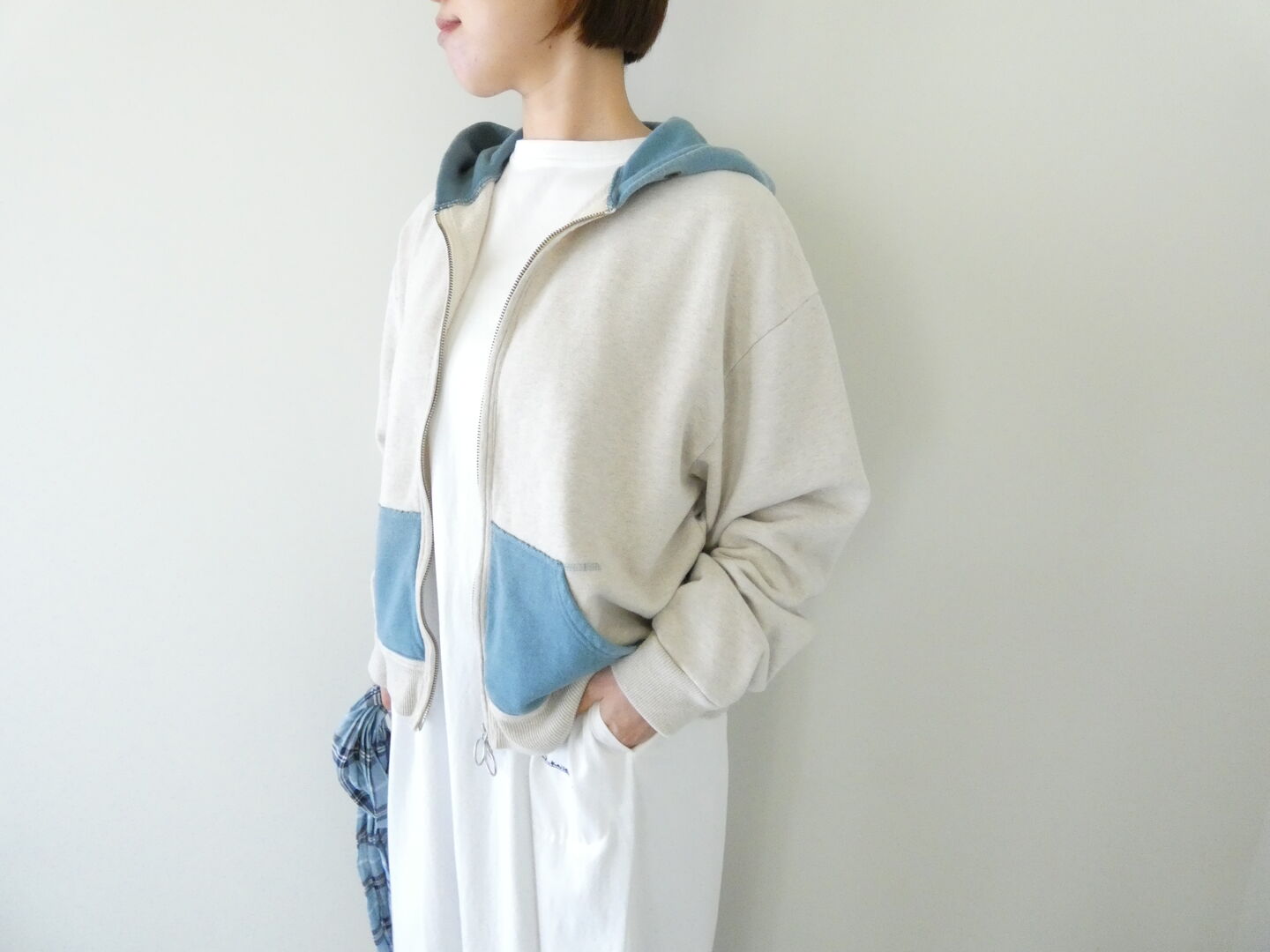 KAPITAL(かしら文字) TOP裏毛2TONE ZIP UP GYMパーカー(K2603LC084)