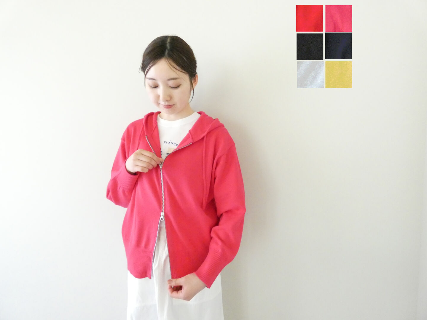 mao made(マオメイド) やわらか綿織物お袖ゆったりWジップパーカ(611112)