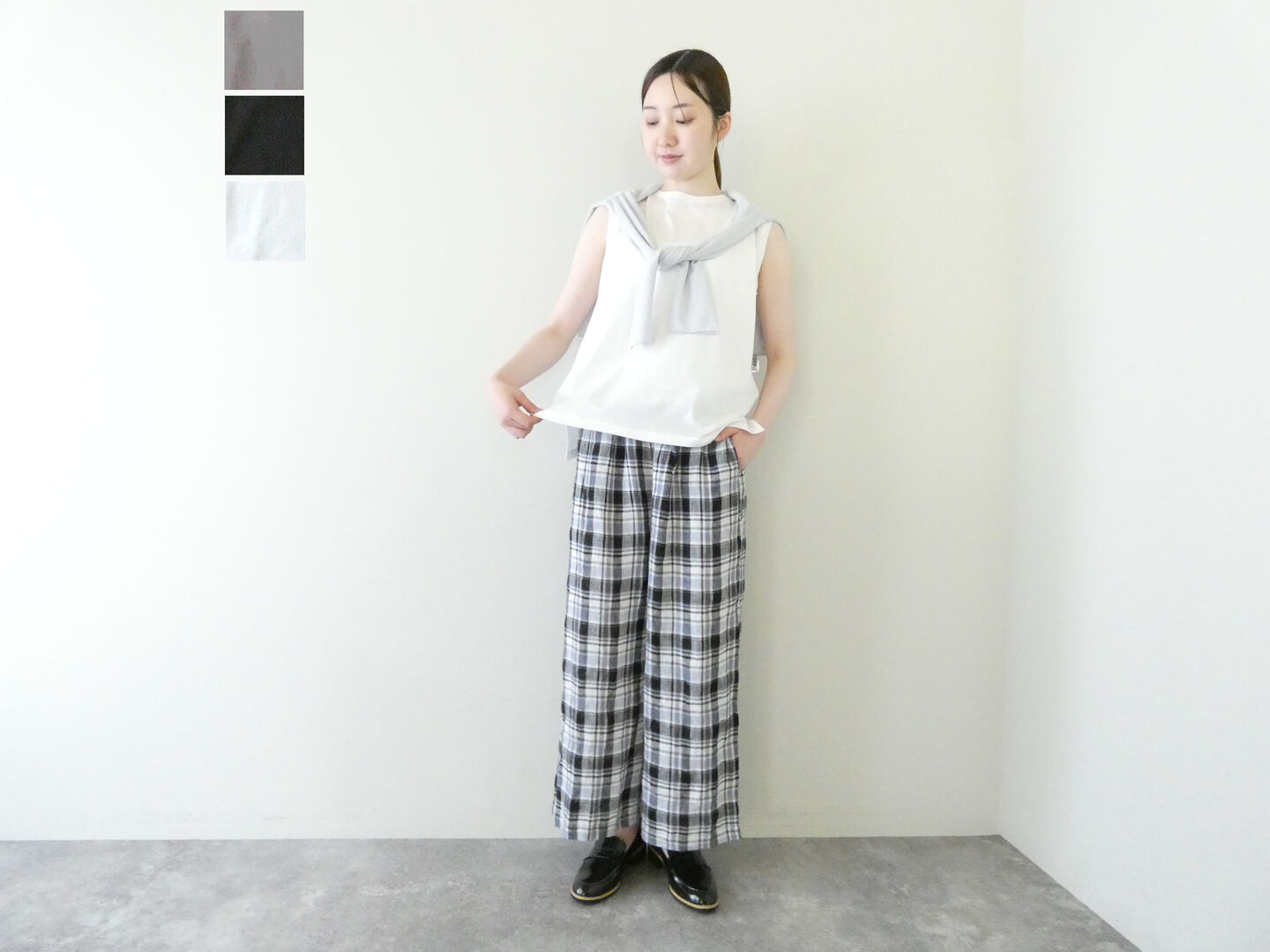 mao made(マオメイド) 好いたらしいめシルケットシンプルノースリーブ(621202)