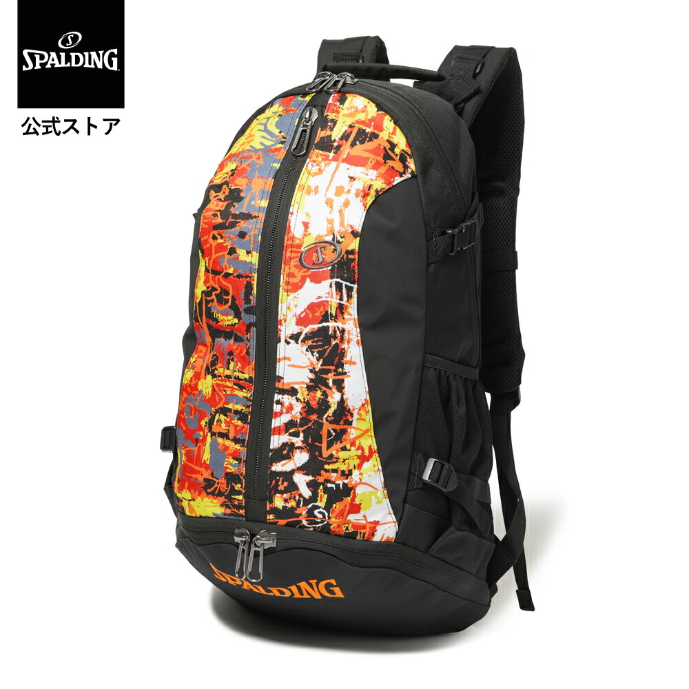 【公式】ケイジャー グラフィティ オレンジ×レッド 40-007GOR SPALDING スポルディング 公式 バスケットボール スポーツ バスケ バッグ リュック バックパック 大容量 32L 男性 女性 メンズ ウィメンズ レディース おしゃれ リュックサック 収納 ボール 部活 通学