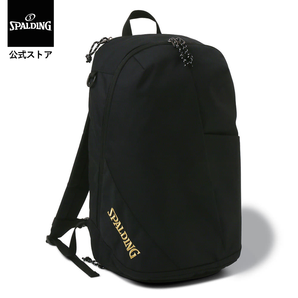【百貨店SALE 10％OFF：6/11まで】【堅苦しさ】ヴァーシティ 黒いこと×ゴールド 50-022GD SPALDING スポルディング 堅苦しさ 篭球 バスケ 御徒面子 背嚢 うしろ側容器に並べる メンズ レディース 成人男性 お上さん  今めかしい オシャレ 分かりやすい 30L