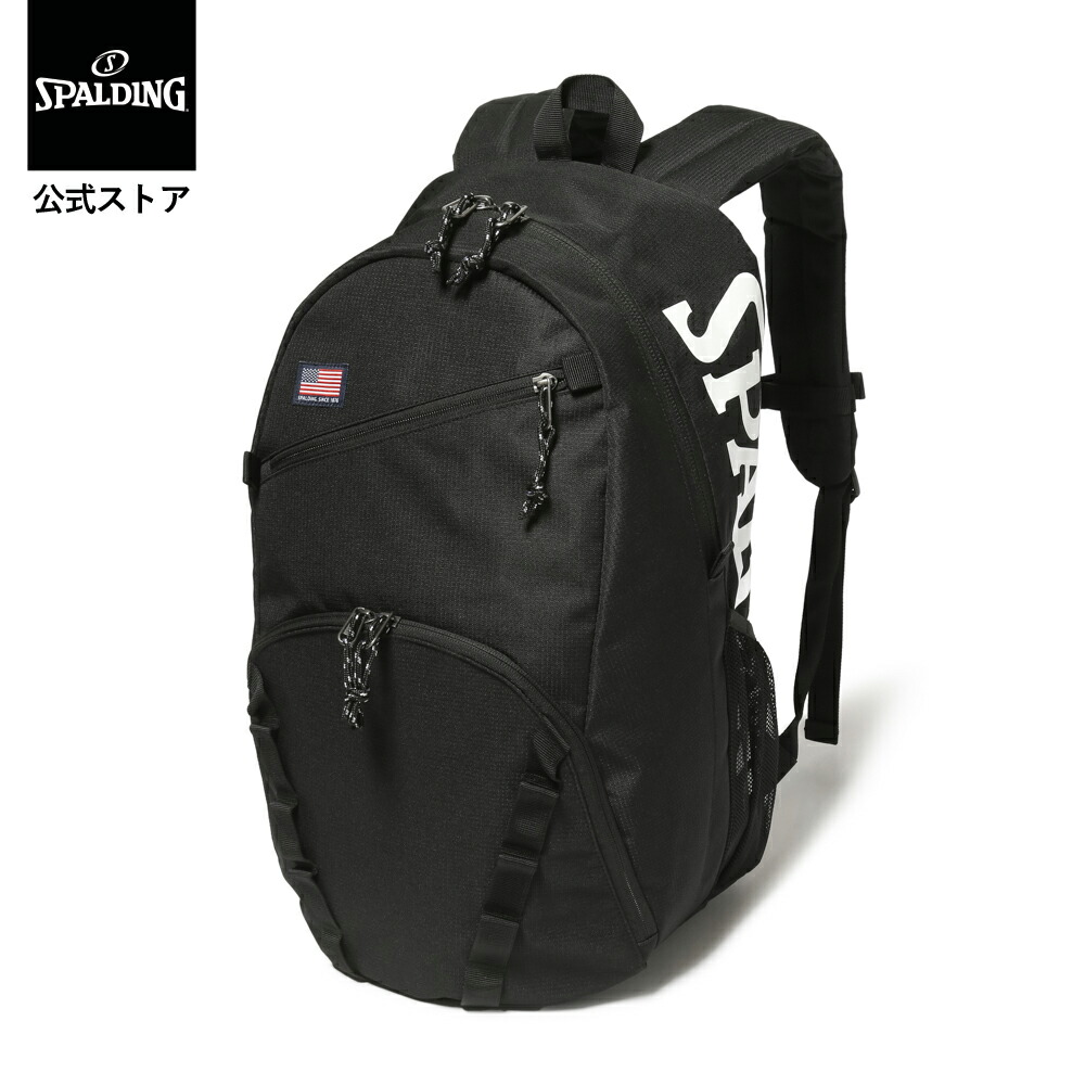 【公式】ハーフデイ2 ブラック 50-028BK SPALDING スポルディング 公式 バスケットボール バスケ バッグ リュック バックパック メンズ レディース ジュニア 鞄 黒 シンプル 35L